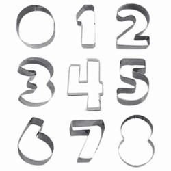 Cortadores De Galletas Numeros Fondant Reposteria Acero Inox