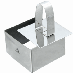 Set 4 Cortadores Cuadrados Acero Inoxidable Con Baston