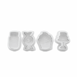 Kit 4 Cortadores Eyector Masa Fondant Decoracion Reposteria